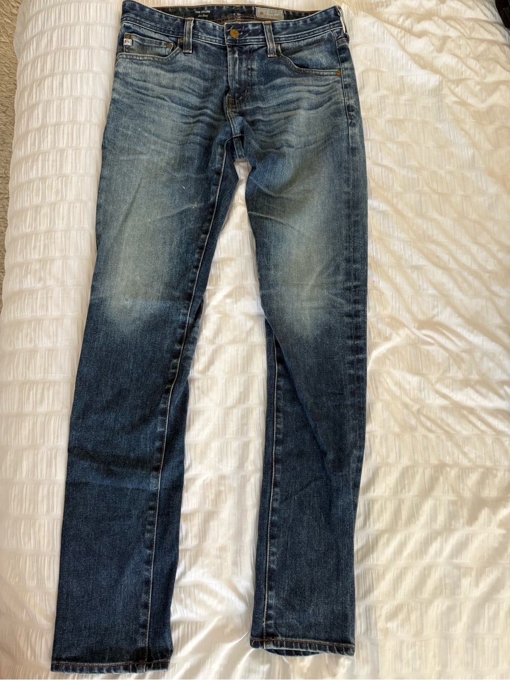 Ag Adriano Goldschmied Men's Skinny Jeans in Washed Blue